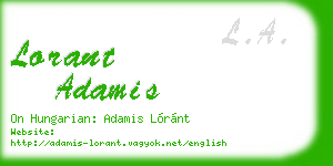 lorant adamis business card