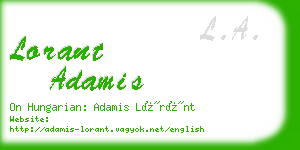 lorant adamis business card